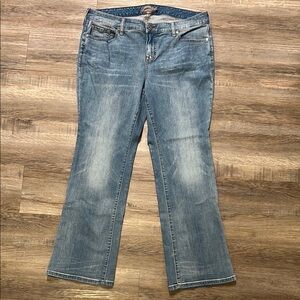 Torrid Blue Boot Cut Jeans with Classic Distressed Style